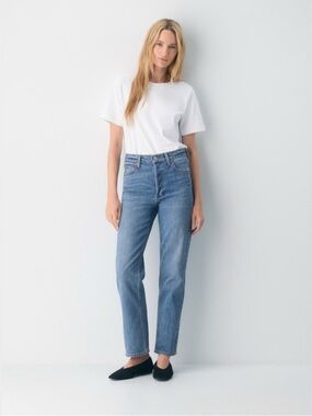 Aritzia Denim Forum The Arlo High Rise Straight 28l, blue, size 27